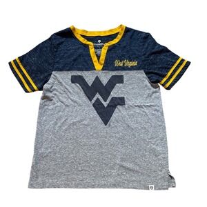 Colosseum West Virginia T-Shirt Womens Gray Blue Excellent Colorblock SIZE L
